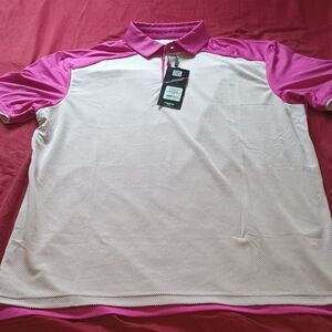 Head Men's Pink and White Polo Golf Shirt